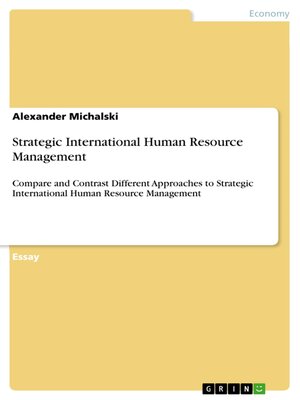 cover image of Strategic International Human Resource Management